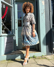 Load image into Gallery viewer, Printed A-Line Cotton S/S Shirt Dress with Pockets