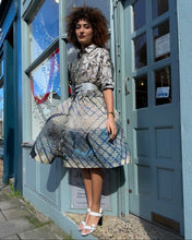 Load image into Gallery viewer, Printed A-Line Cotton S/S Shirt Dress with Pockets