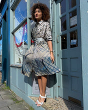 Load image into Gallery viewer, Printed A-Line Cotton S/S Shirt Dress with Pockets