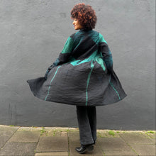 Load image into Gallery viewer, Open Shibori Wool Coat with Front Pockets