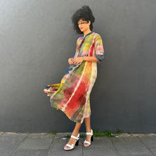 Load image into Gallery viewer, Multicoloured Long Pleated Coat Dress with Pockets