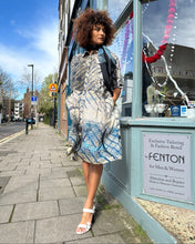 Load image into Gallery viewer, Printed A-Line Cotton S/S Shirt Dress with Pockets