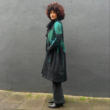 Load image into Gallery viewer, Open Shibori Wool Coat with Front Pockets