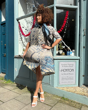 Load image into Gallery viewer, Printed A-Line Cotton S/S Shirt Dress with Pockets