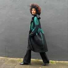Load image into Gallery viewer, Open Shibori Wool Coat with Front Pockets