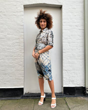 Load image into Gallery viewer, Printed A-Line Cotton S/S Shirt Dress with Pockets
