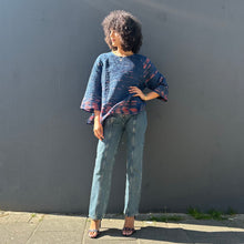 Load image into Gallery viewer, Textured Cotton Silk Pleat Top with Side Slits