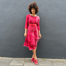 Load image into Gallery viewer, Silk Chiffon Shibori Pintuck Dress