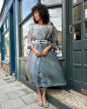 Load image into Gallery viewer, ¾ Sleeve Pintuck Shibori Silk Dress with Pockets