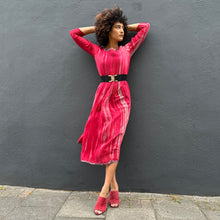 Load image into Gallery viewer, Silk Chiffon Shibori Pintuck Dress