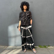 Load image into Gallery viewer, Shibori Wide Leg Pleat Front Trousers