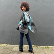 Load image into Gallery viewer, Oversized Open Shibori Dyed Silk Jacket with Pockets