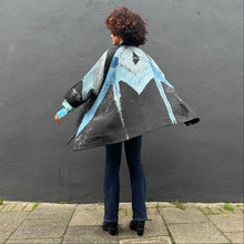 Load image into Gallery viewer, Oversized Open Shibori Dyed Silk Jacket with Pockets