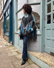 Load image into Gallery viewer, Oversized Open Shibori Dyed Silk Jacket with Pockets