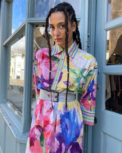 Load image into Gallery viewer, Floral Belted Shirt Style Dress