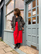 Load image into Gallery viewer, Vintage Silk Crepe Kimono with Leather Trim Details