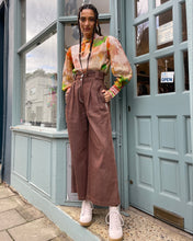 Load image into Gallery viewer, Textured Cotton Keyhole Neck Blouse