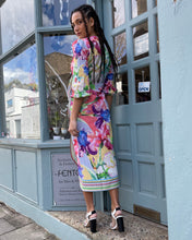 Load image into Gallery viewer, 3/4 Puff Sleeve Floral Wrap Dress