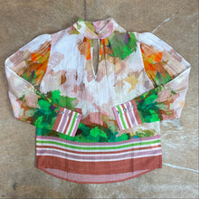 Load image into Gallery viewer, Textured Cotton Keyhole Neck Blouse