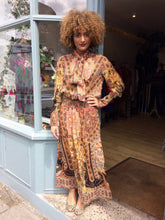 Load image into Gallery viewer, Printed Boho Maxi-Dress with Neck-Tie