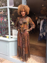 Load image into Gallery viewer, Lurex Boho Maxi-Dress with Neck-Tie