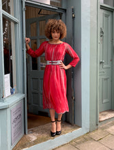 Load image into Gallery viewer, Silk Chiffon Shibori Pintuck Dress