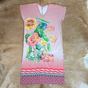 Floral V-Neck Kaftan Dress