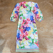 Load image into Gallery viewer, 3/4 Puff Sleeve Floral Wrap Dress
