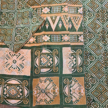 Load image into Gallery viewer, Fully Reversible Green Kantha Jacket With Floral Geo Patterns