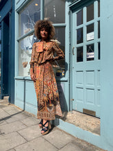 Load image into Gallery viewer, Printed Boho Maxi-Dress with Neck-Tie