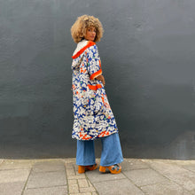 Load image into Gallery viewer, XLong Hooded Silk Kimono Coat