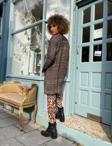 Short Woven Wool Coat with Front Pockets