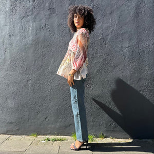 Long Tiered Shibori Dyed Blouse