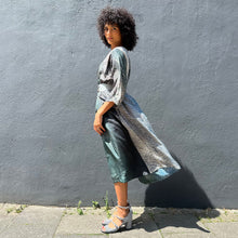 Load image into Gallery viewer, ¾ Sleeve Pintuck Shibori Silk Dress with Pockets
