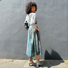 Load image into Gallery viewer, ¾ Sleeve Pintuck Shibori Silk Dress with Pockets
