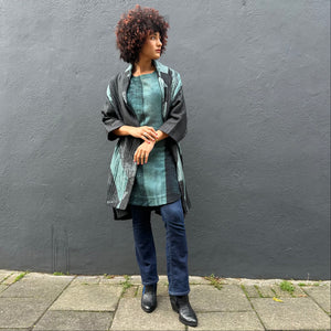 Oversized Quilted Shibori Silk Coat