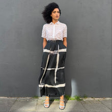 Load image into Gallery viewer, Shibori Wide Leg Pleat Front Trousers
