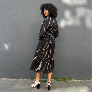 Cotton Silk Shibori Kaftan Dress