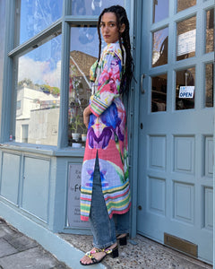 Floral Belted Shirt Style Dress