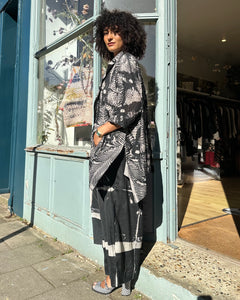 Oversized Square Cotton Silk Shibori Jacket