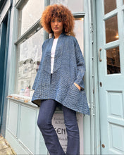 Load image into Gallery viewer, Oversized Lightly Quilted Kantha Jacket with Pockets
