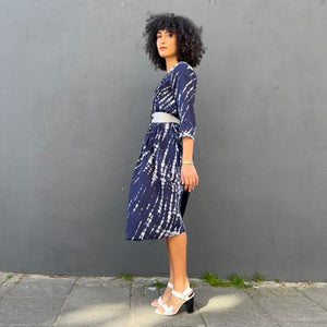 Pleated Cotton Shibori Dress