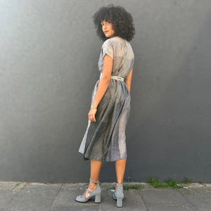 Long Pintuck Shibori Dress with Pockets