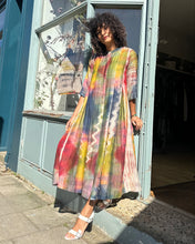 Load image into Gallery viewer, Multicoloured Long Pleated Coat Dress with Pockets

