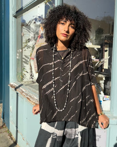 Oversized Square Shibori Dyed Shirt