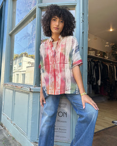 Oversized Square Shibori Dyed Shirt