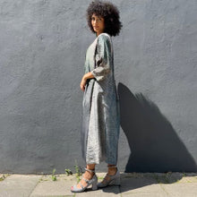 Load image into Gallery viewer, ¾ Sleeve Pintuck Shibori Silk Dress with Pockets
