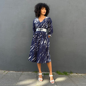 Pleated Cotton Shibori Dress