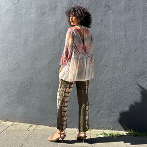 Long Tiered Shibori Dyed Blouse