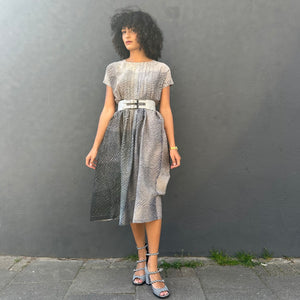 Long Pintuck Shibori Dress with Pockets